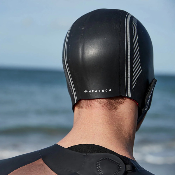 2026 Zone3 Heat-Tech Wetsuit Cap NA21UHTC116 - Black / Silver / Red